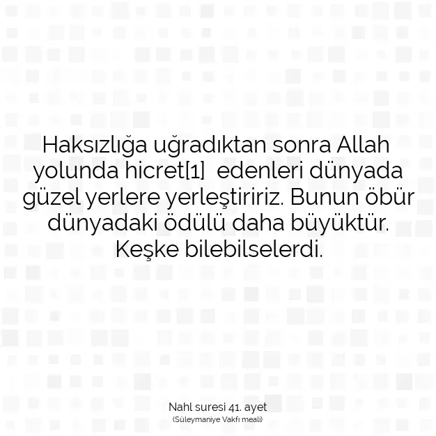 Ayetbul | Kuran Mealleri | Quran | Nahl suresi 41. ayet