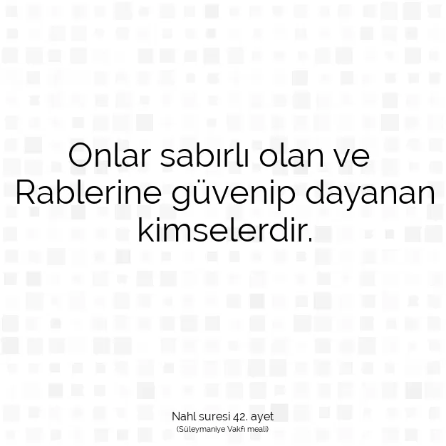 Ayetbul | Kuran Mealleri | Quran | Nahl suresi 42. ayet