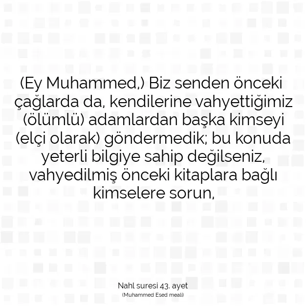 Ayetbul | Kuran Mealleri | Quran | Nahl suresi 43. ayet