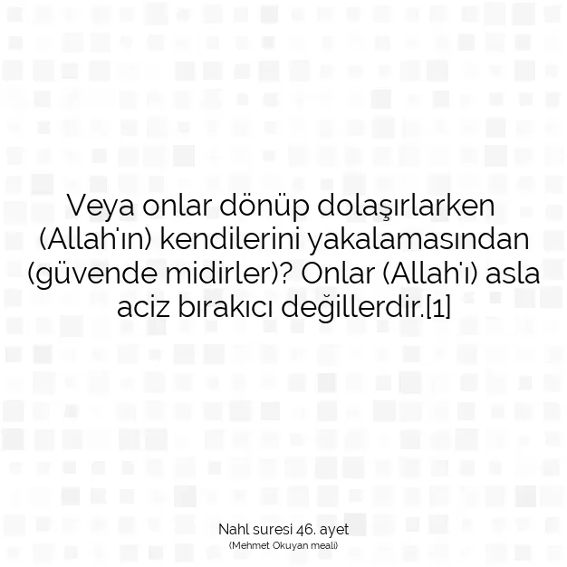 Ayetbul | Kuran Mealleri | Quran | Nahl suresi 46. ayet