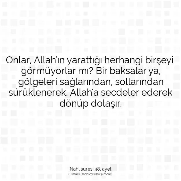 Ayetbul | Kuran Mealleri | Quran | Nahl suresi 48. ayet