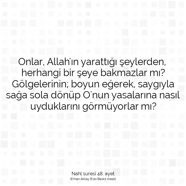 Ayetbul | Kuran Mealleri | Quran | Nahl suresi 48. ayet