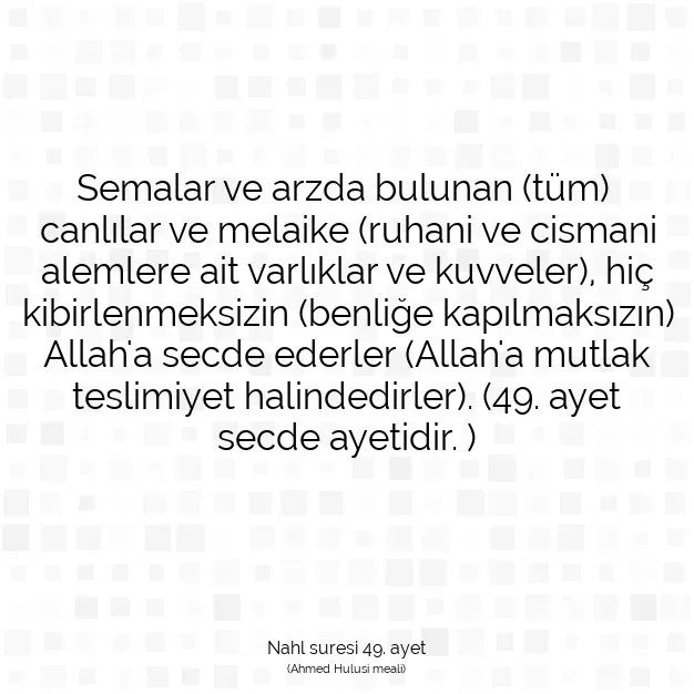 Ayetbul | Kuran Mealleri | Quran | Nahl suresi 49. ayet