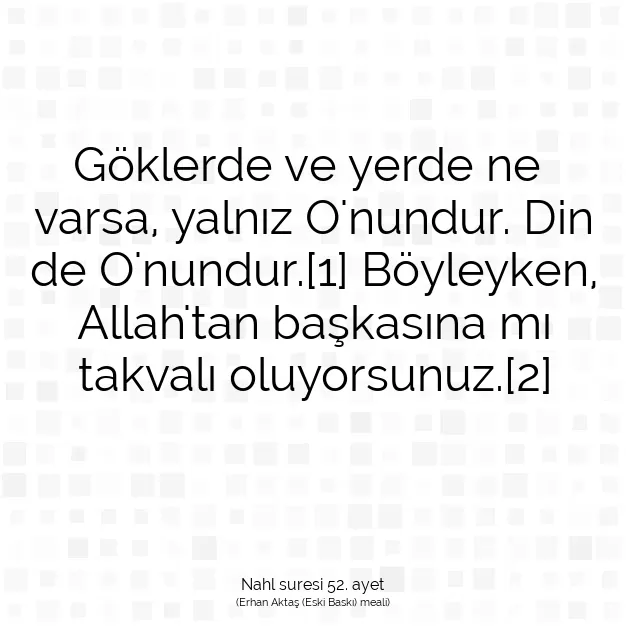 Ayetbul | Kuran Mealleri | Quran | Nahl suresi 52. ayet