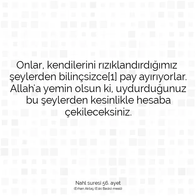 Ayetbul | Kuran Mealleri | Quran | Nahl suresi 56. ayet