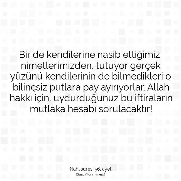 Ayetbul | Kuran Mealleri | Quran | Nahl suresi 56. ayet