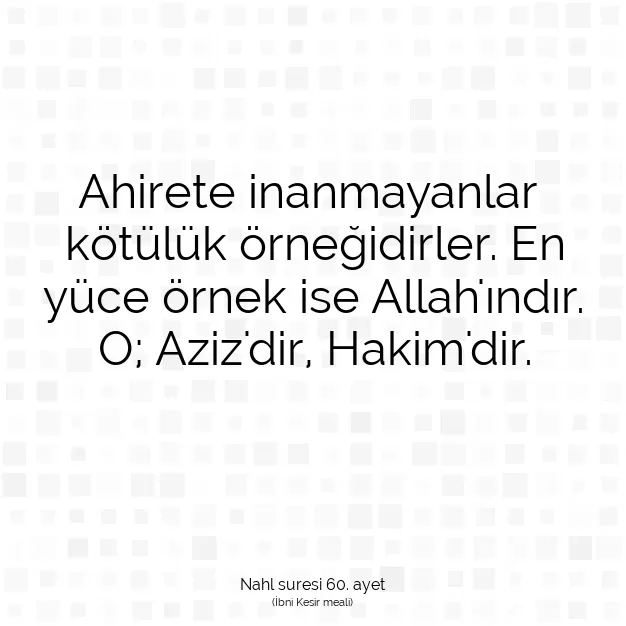 Ayetbul | Kuran Mealleri | Quran | Nahl suresi 60. ayet