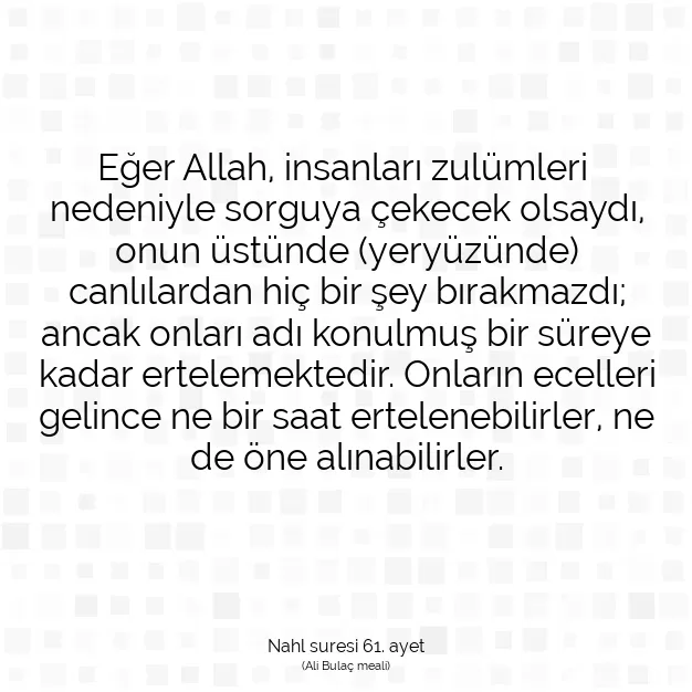 Ayetbul | Kuran Mealleri | Quran | Nahl suresi 61. ayet