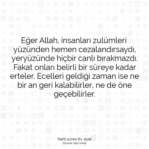 Ayetbul | Kuran Mealleri | Quran | Nahl suresi 61. ayet