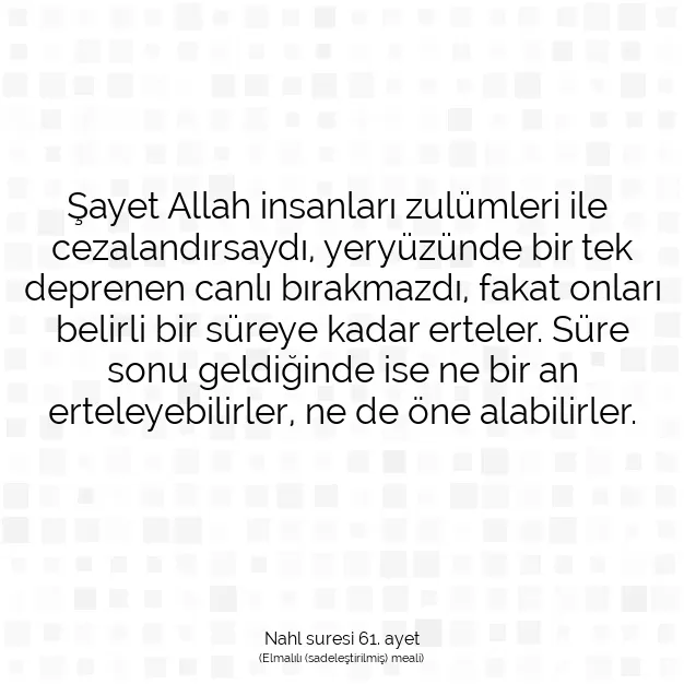 Ayetbul | Kuran Mealleri | Quran | Nahl suresi 61. ayet