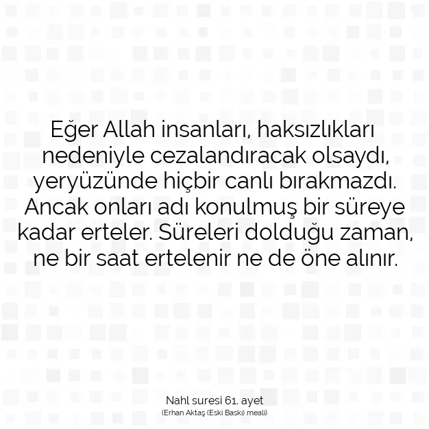 Ayetbul | Kuran Mealleri | Quran | Nahl suresi 61. ayet