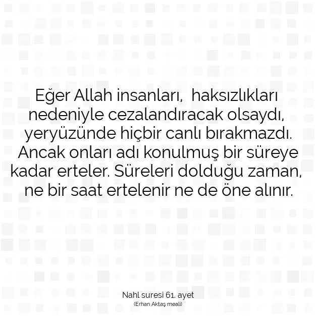 Ayetbul | Kuran Mealleri | Quran | Nahl suresi 61. ayet