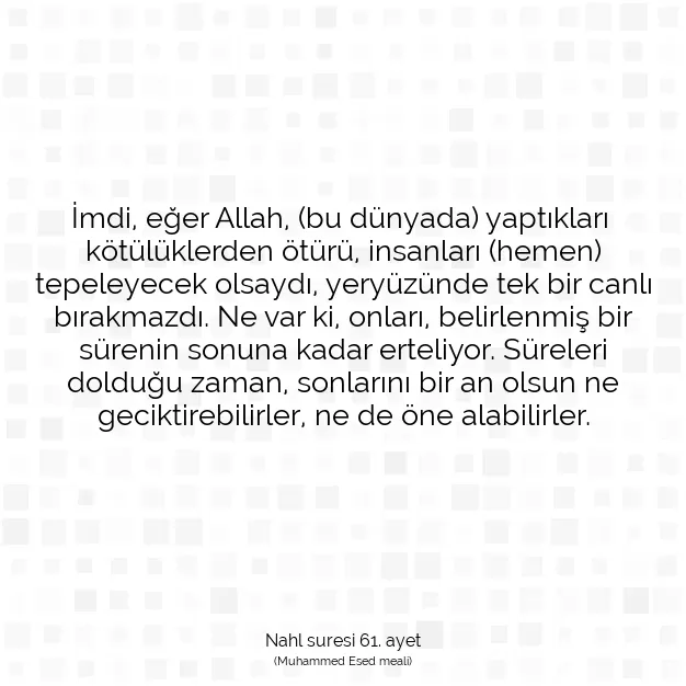 Ayetbul | Kuran Mealleri | Quran | Nahl suresi 61. ayet