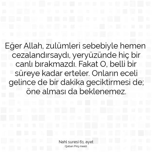 Ayetbul | Kuran Mealleri | Quran | Nahl suresi 61. ayet