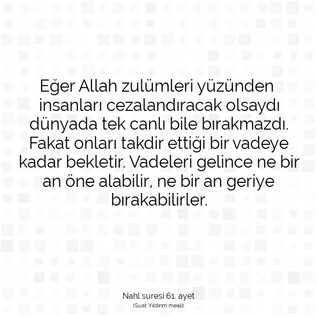 Ayetbul | Kuran Mealleri | Quran | Nahl suresi 61. ayet