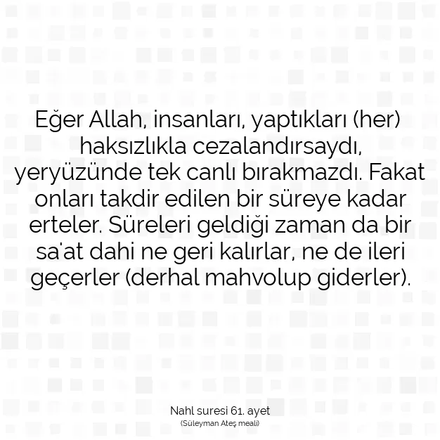 Ayetbul | Kuran Mealleri | Quran | Nahl suresi 61. ayet