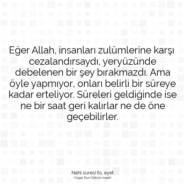 Ayetbul | Kuran Mealleri | Quran | Nahl suresi 61. ayet