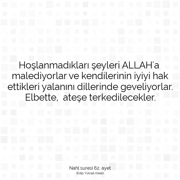 Ayetbul | Kuran Mealleri | Quran | Nahl suresi 62. ayet