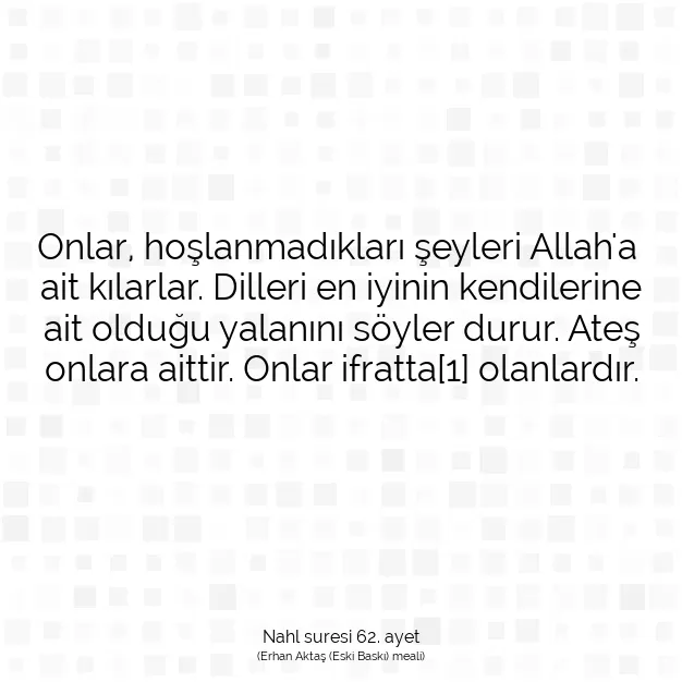 Ayetbul | Kuran Mealleri | Quran | Nahl suresi 62. ayet