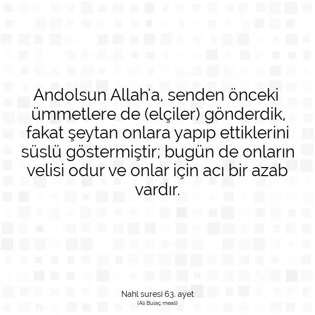 Ayetbul | Kuran Mealleri | Quran | Nahl suresi 63. ayet