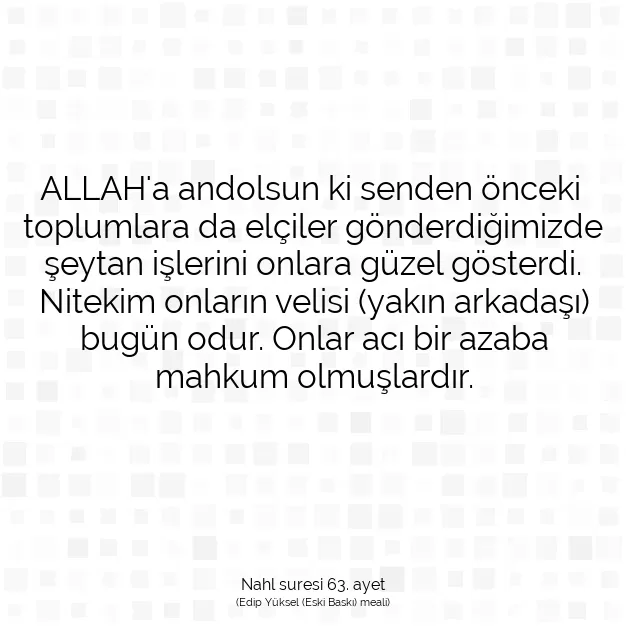 Ayetbul | Kuran Mealleri | Quran | Nahl suresi 63. ayet