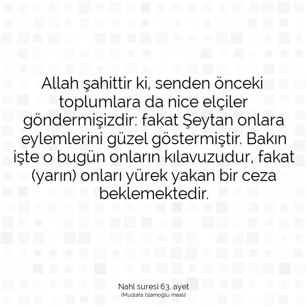 Ayetbul | Kuran Mealleri | Quran | Nahl suresi 63. ayet