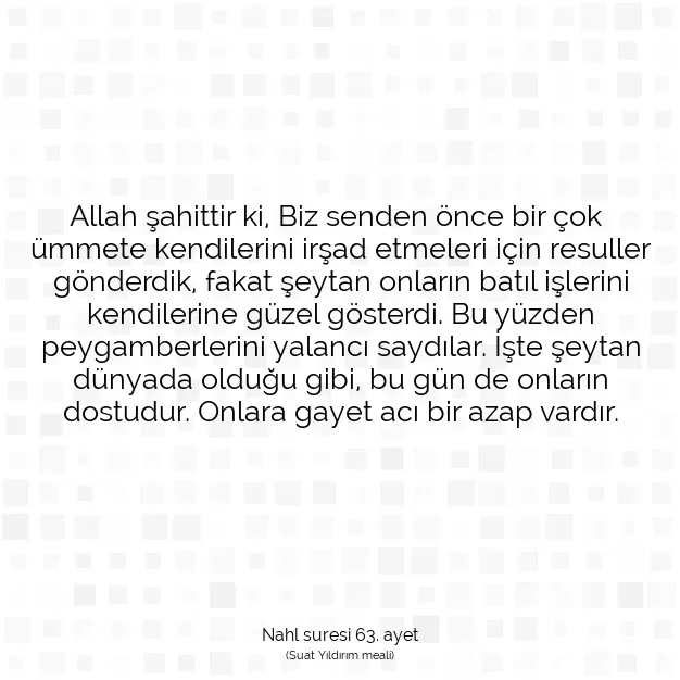 Ayetbul | Kuran Mealleri | Quran | Nahl suresi 63. ayet