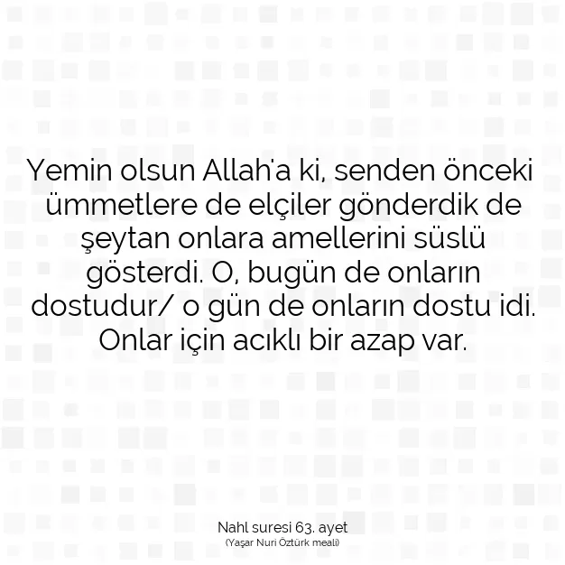 Ayetbul | Kuran Mealleri | Quran | Nahl suresi 63. ayet