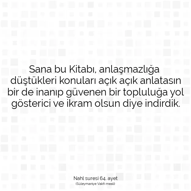 Ayetbul | Kuran Mealleri | Quran | Nahl suresi 64. ayet