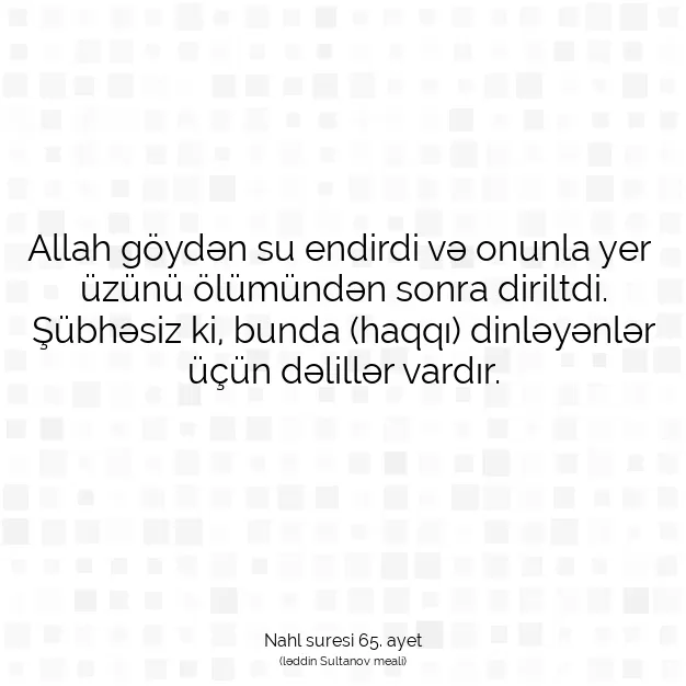 Ayetbul | Kuran Mealleri | Quran | Nahl suresi 65. ayet