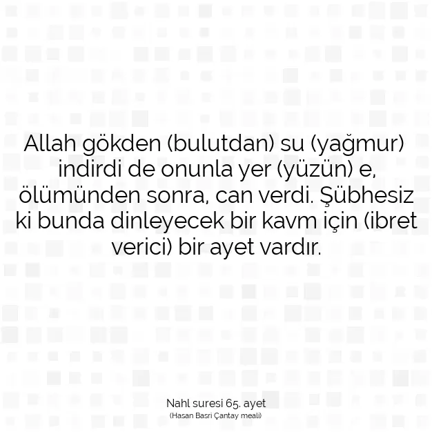 Ayetbul | Kuran Mealleri | Quran | Nahl suresi 65. ayet