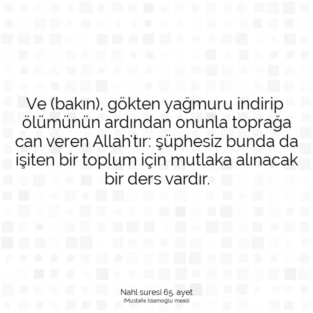 Ayetbul | Kuran Mealleri | Quran | Nahl suresi 65. ayet