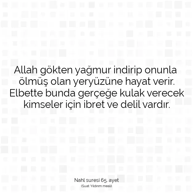 Ayetbul | Kuran Mealleri | Quran | Nahl suresi 65. ayet