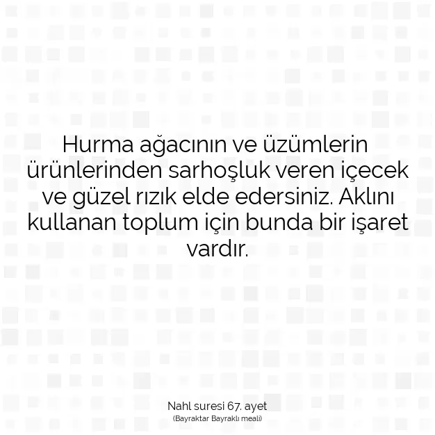 Ayetbul | Kuran Mealleri | Quran | Nahl suresi 67. ayet