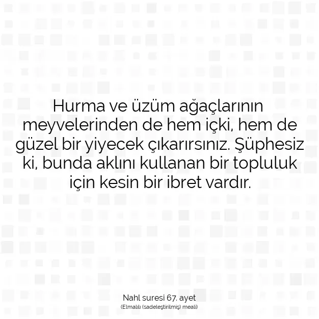 Ayetbul | Kuran Mealleri | Quran | Nahl suresi 67. ayet