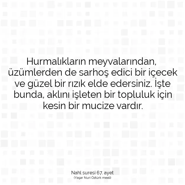 Ayetbul | Kuran Mealleri | Quran | Nahl suresi 67. ayet