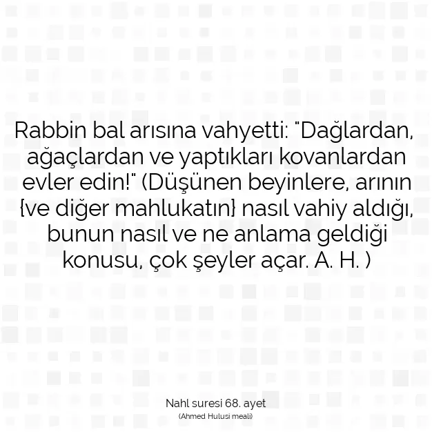 Ayetbul | Kuran Mealleri | Quran | Nahl suresi 68. ayet