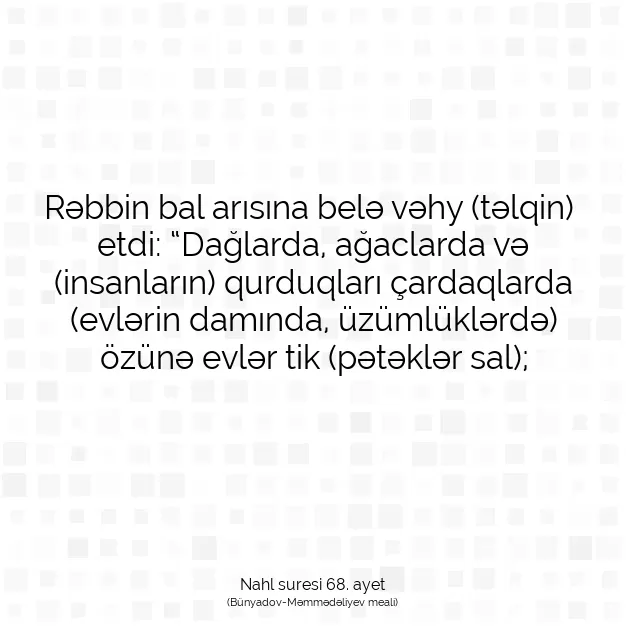 Ayetbul | Kuran Mealleri | Quran | Nahl suresi 68. ayet