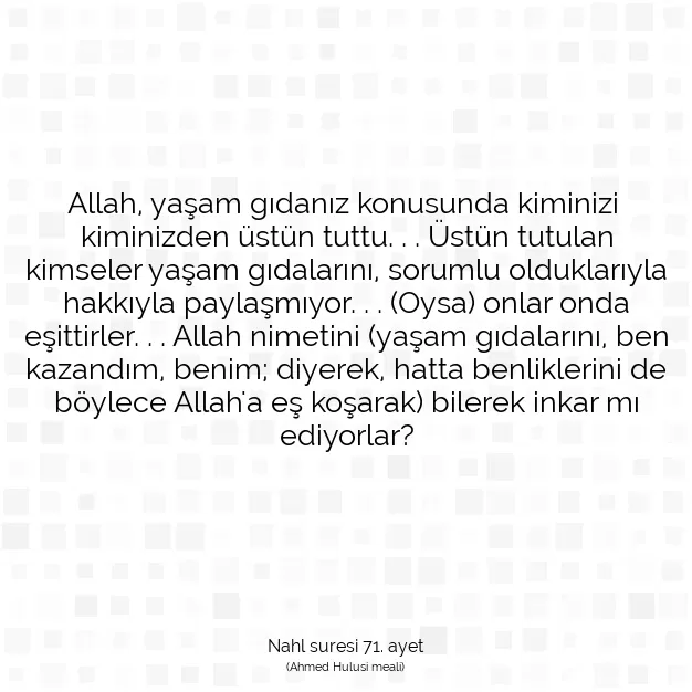 Ayetbul | Kuran Mealleri | Quran | Nahl suresi 71. ayet