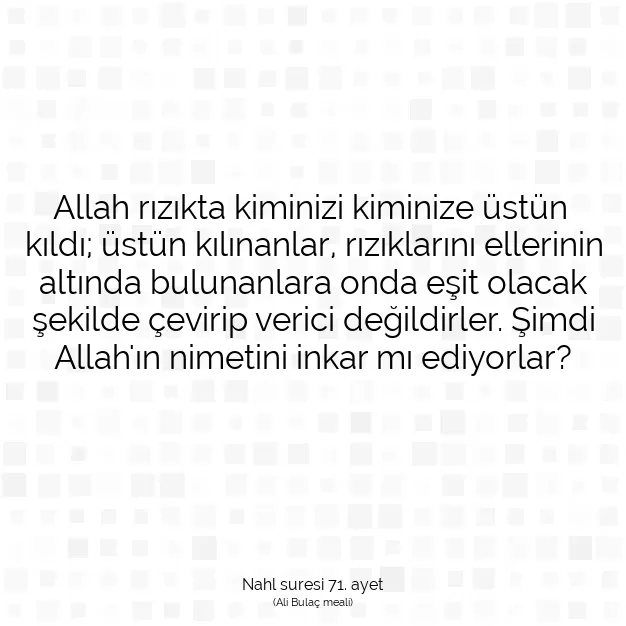 Ayetbul | Kuran Mealleri | Quran | Nahl suresi 71. ayet