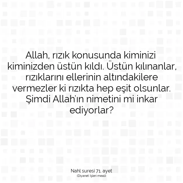 Ayetbul | Kuran Mealleri | Quran | Nahl suresi 71. ayet