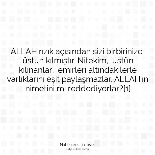 Ayetbul | Kuran Mealleri | Quran | Nahl suresi 71. ayet