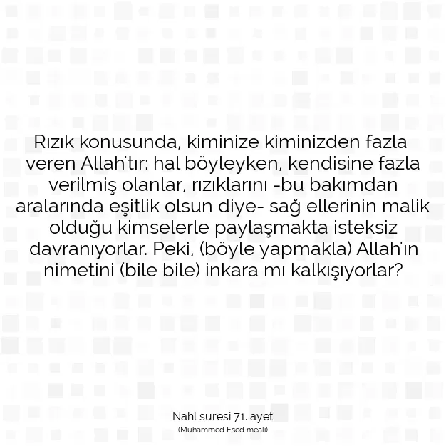 Ayetbul | Kuran Mealleri | Quran | Nahl suresi 71. ayet