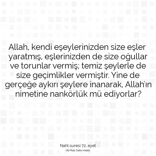 Ayetbul | Kuran Mealleri | Quran | Nahl suresi 72. ayet