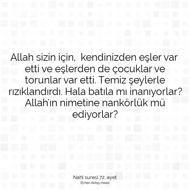 Ayetbul | Kuran Mealleri | Quran | Nahl suresi 72. ayet