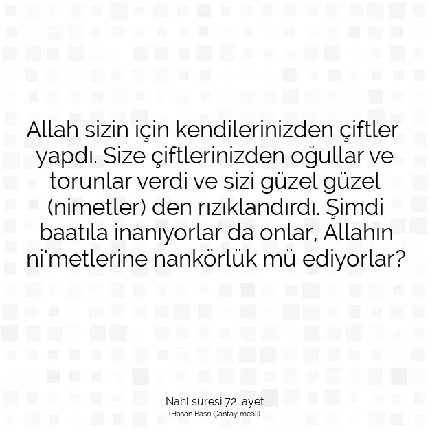 Ayetbul | Kuran Mealleri | Quran | Nahl suresi 72. ayet