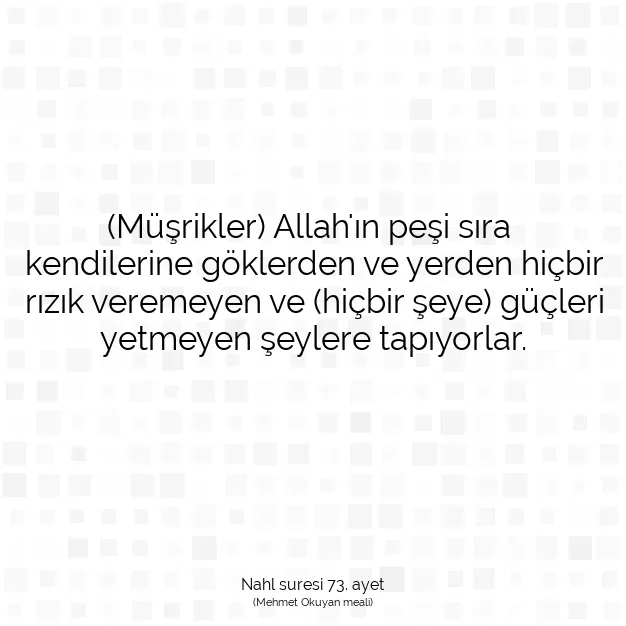 Ayetbul | Kuran Mealleri | Quran | Nahl suresi 73. ayet