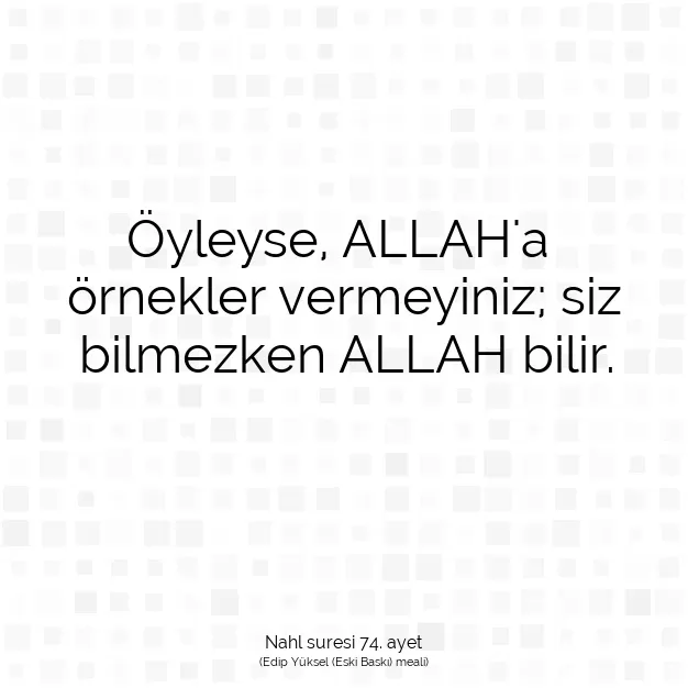 Ayetbul | Kuran Mealleri | Quran | Nahl suresi 74. ayet