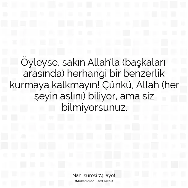 Ayetbul | Kuran Mealleri | Quran | Nahl suresi 74. ayet