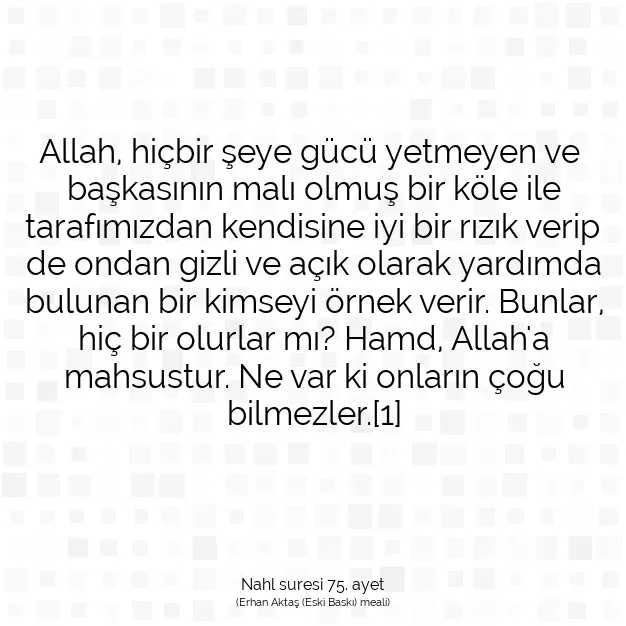 Ayetbul | Kuran Mealleri | Quran | Nahl suresi 75. ayet